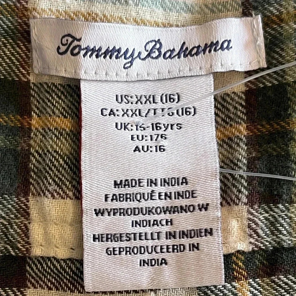 Boys’ Tommy Bahama Flannel Button-Up Shirt, Size‎ XXL (16) – NWOT - Picture 6 of 8